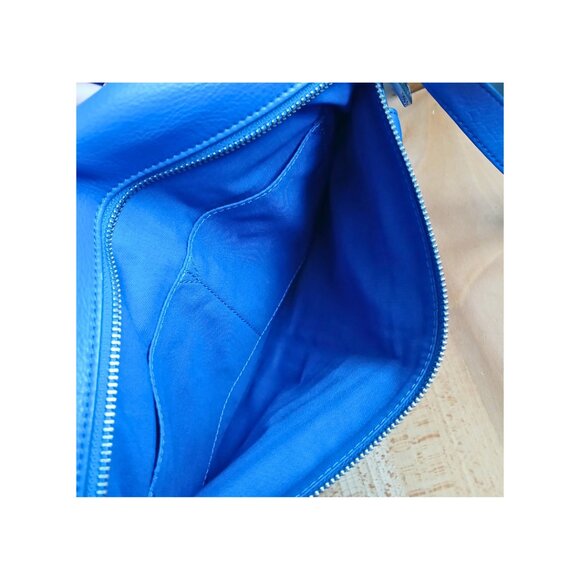 Fossil Riley Blue Large Crossbody Fold Over Tote Bag Purse Versatile Spacious - Picture 5 of 9